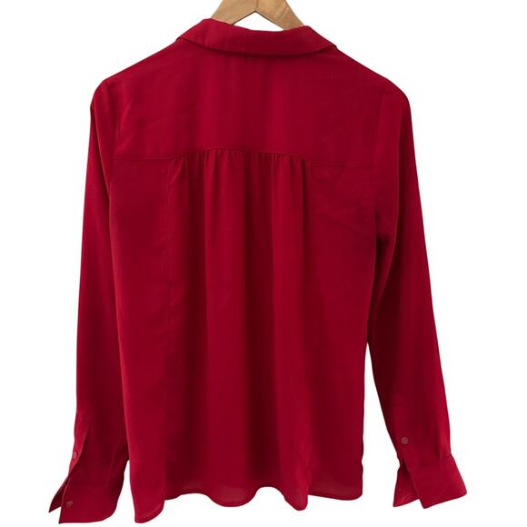 Anthropologie Maeve De Stijl‎ Popover Chiffon Blouse Red Size 2 - Picture 5 of 11